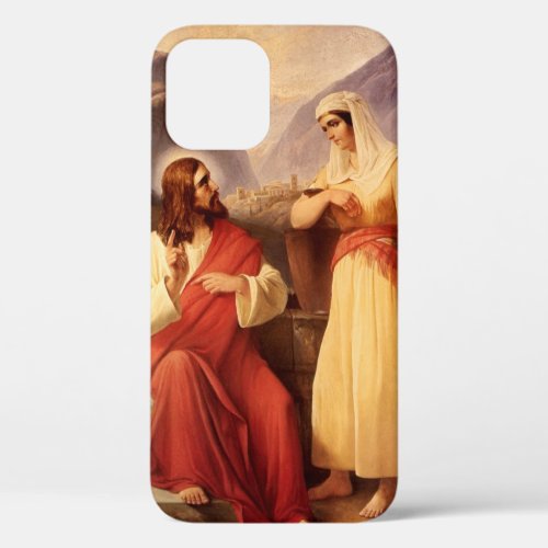 Christ and the Samaritan by Christian Schleisner iPhone 12 Case