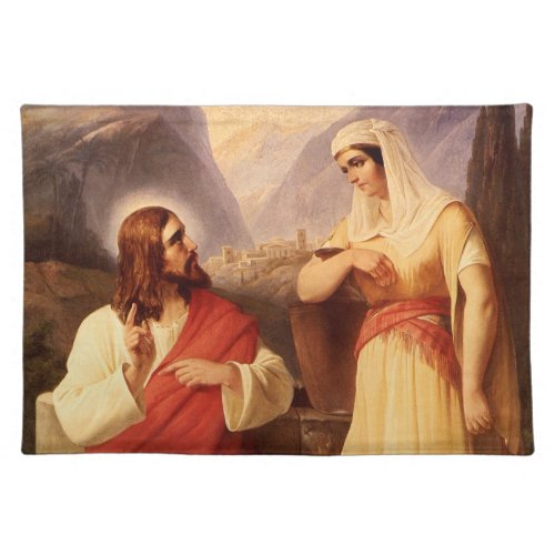 Christ and the Samaritan by Christian Schleisner Cloth Placemat