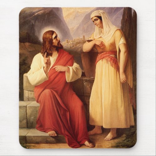 Christ and the Samaritan by Christian Schleisner Mouse Pad