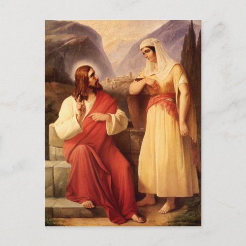 Christ and the Samaritan by Christian Schleisner Postcard