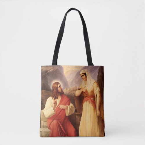 Christ and the Samaritan by Christian Schleisner Tote Bag