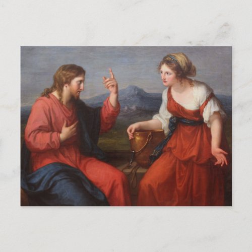 Christ and the Samaritan Woman Angelica Kauffman  Postcard