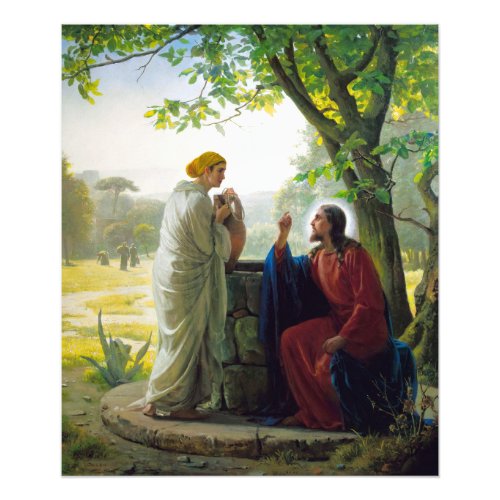 Christ and the Samaritan Woman by Carl Bloch Photo Print