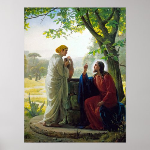 Christ and the Samaritan Woman by Carl Bloch Poster