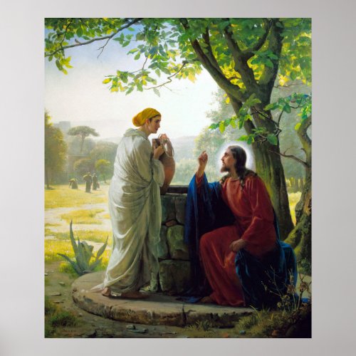 Christ and the Samaritan Woman by Carl Bloch Poster
