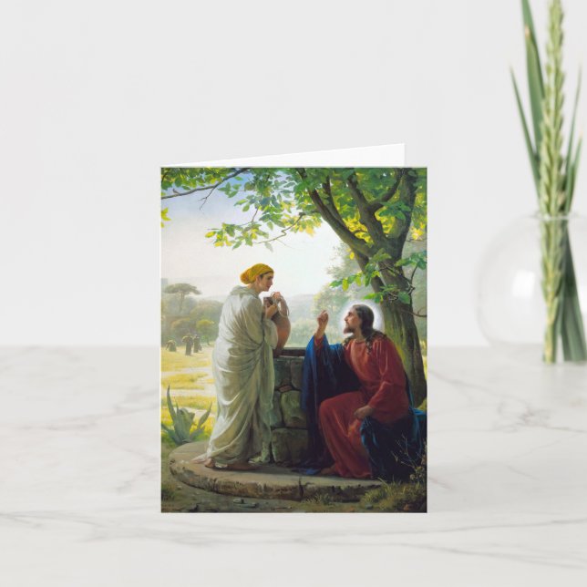 Christ and the Samaritan Woman by Carl Bloch Thank You Card (Front)