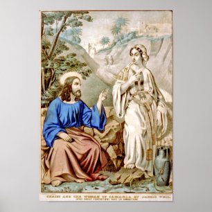 Christ and the woman of Samaria at Jacob's Well Poster