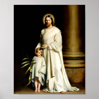 Christ and the Young Child by Carl Bloch Poster