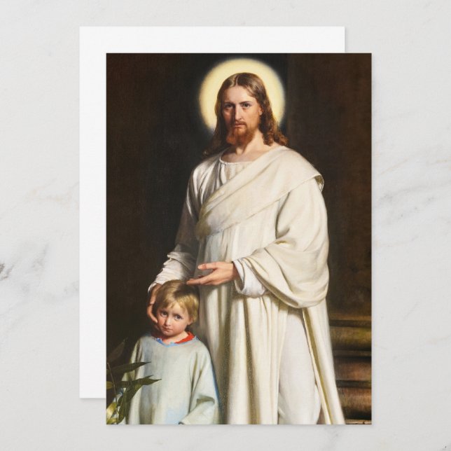 Christ and the Young Child by Carl Heinrich Bloch Invitation (Front/Back)