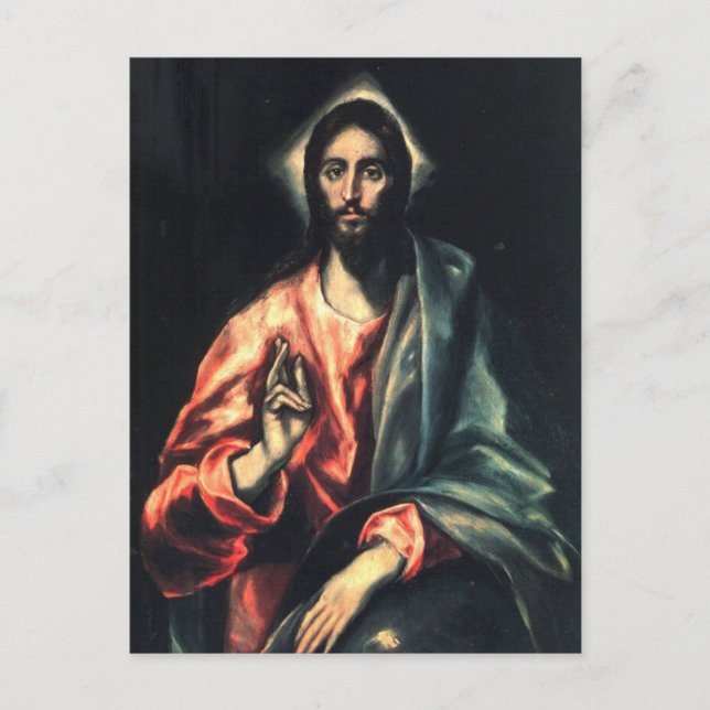 Christ as Savior by El Greco Postcard (Front)