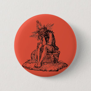 Christ as the Man of Sorrows Fine Art Button