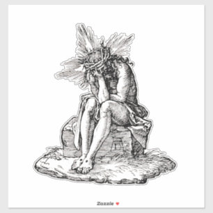 Christ as the Man of Sorrows Fine Art Sticker