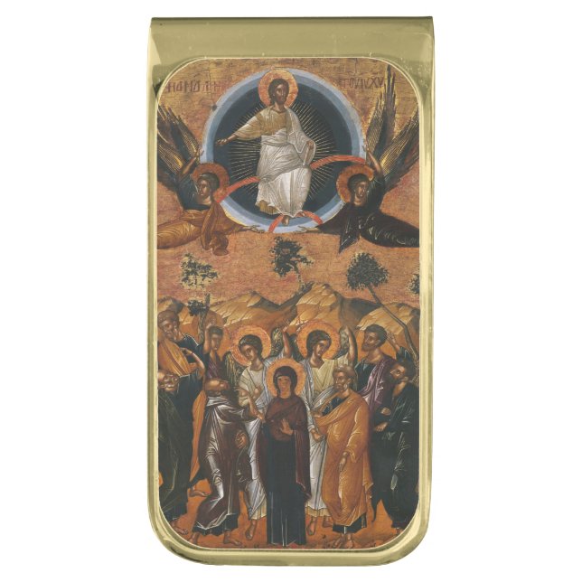 Christ Ascending into Heaven Gold Finish Money Clip (Front Vertical)