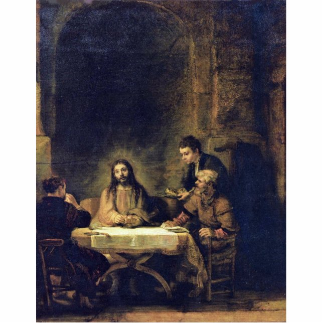Christ At Emmaus By Rembrandt Harmensz. Van Rijn Statuette (Front)