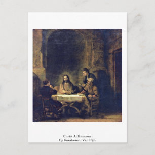 Christ At Emmaus By Rembrandt Van Rijn Postcard