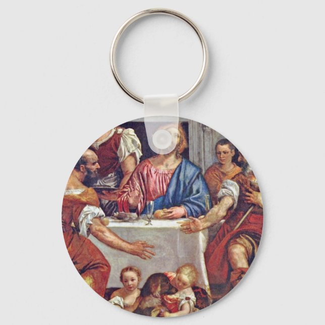 Christ At Emmaus By Veronese Paolo (Best Quality) Keychain (Front)