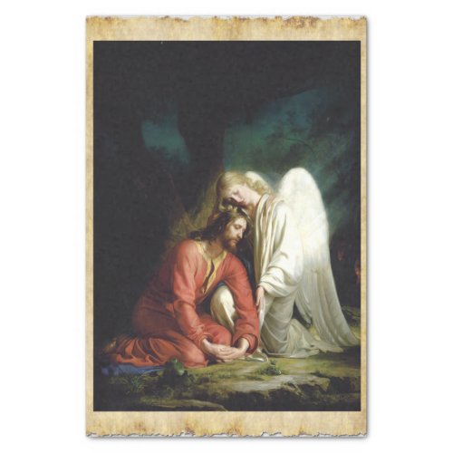 Christ at Gethsemane Decoupage Tissue Paper