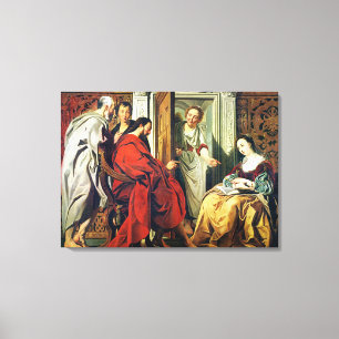 Christ at House of Martha and Mary of Bethany Canvas Print