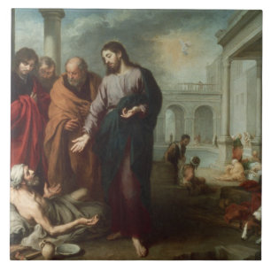 Christ at the Pool of Bethesda, 1667-70 (oil on ca Tile
