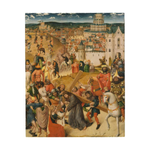 Christ Bearing the Cross Fine Vintage Oil Painting Wood Wall Art