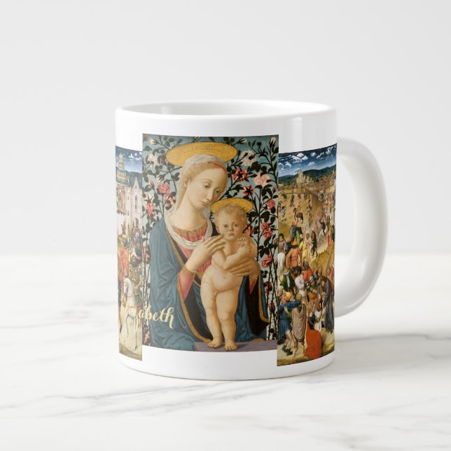 Christ Bearing the Cross Madonna and Child Jesus Giant Coffee Mug (Front Right)