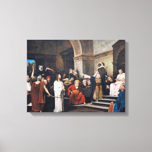 Christ Before Pilate 1880 By Mihaly Munkacsy Canvas Print