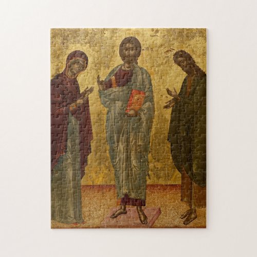 Christ Between Mary and John the Baptist Icon Jigsaw Puzzle