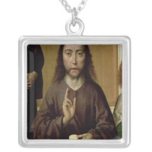 Christ Blessing 2 Silver Plated Necklace