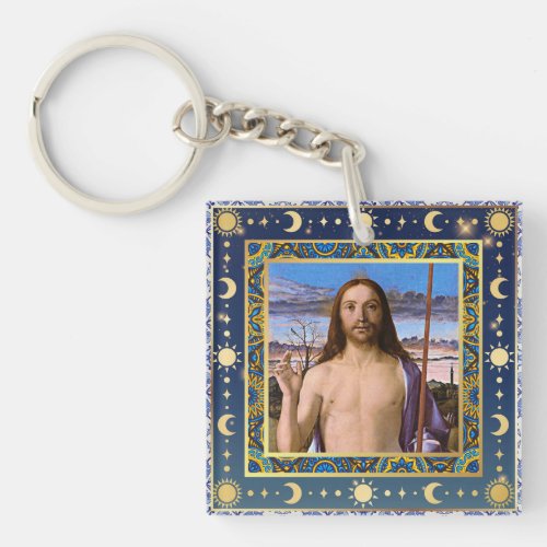 Christ Blessing by Giovanni Bellini Personalizable Keychain