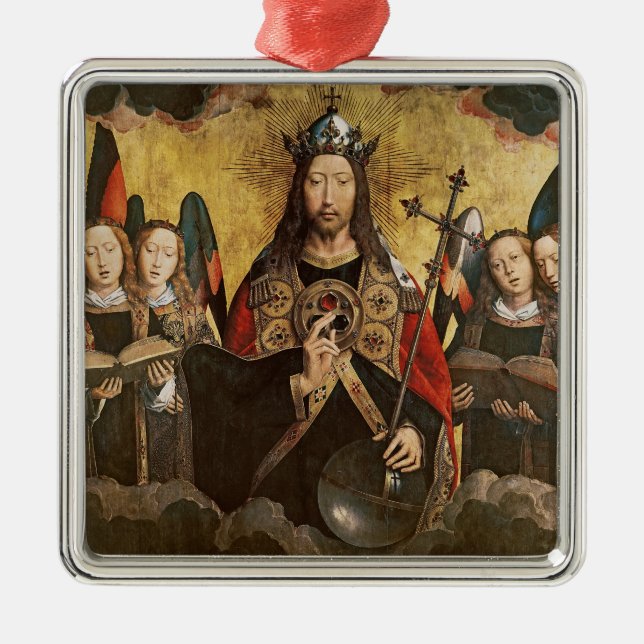 Christ Blessing, central panel from a triptych Metal Ornament (Front)
