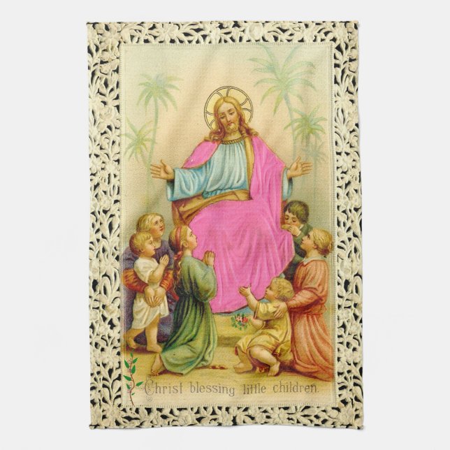 CHRIST BLESSING kitchen towel (Vertical)