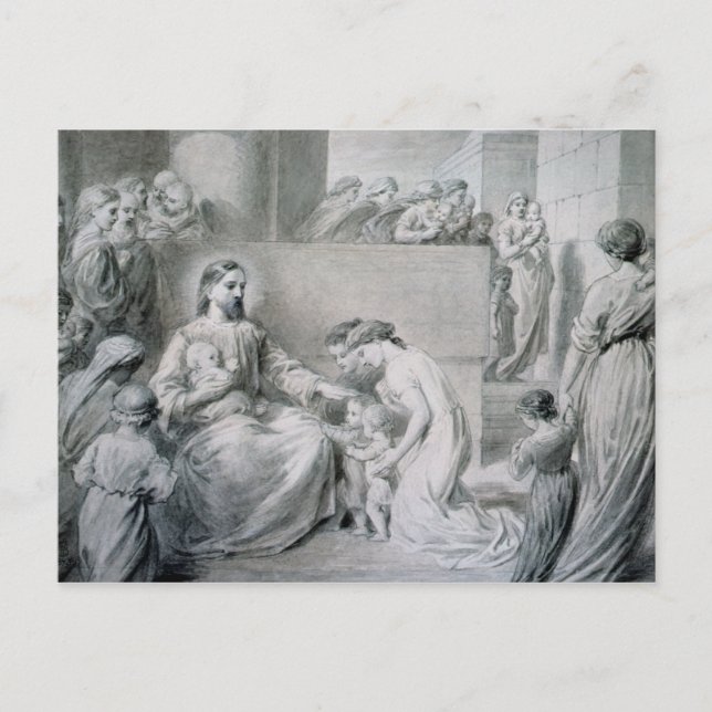 Christ Blessing Little Children Postcard (Front)