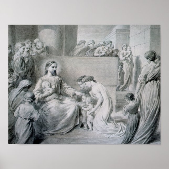 Christ Blessing Little Children Poster (Front)