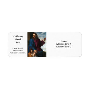 Christ Blessing the Children Artemisia Gentileschi Label
