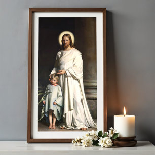 Christ blessing the little child poster