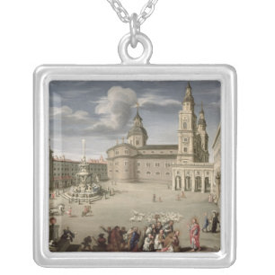 Christ blessing the people of Salzburg Silver Plated Necklace