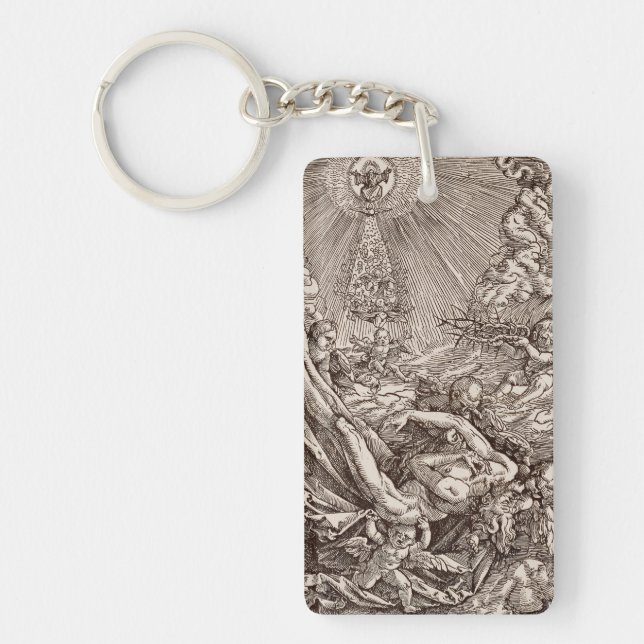 Christ Born to Heaven by Angels Keychain (Front)