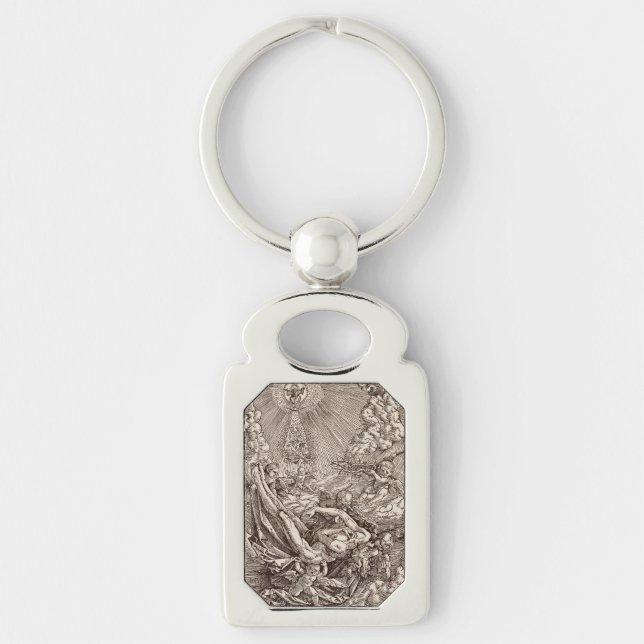 Christ Born to Heaven by Angels Keychain (Front)