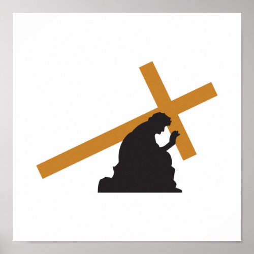 Christ carrying cross poster