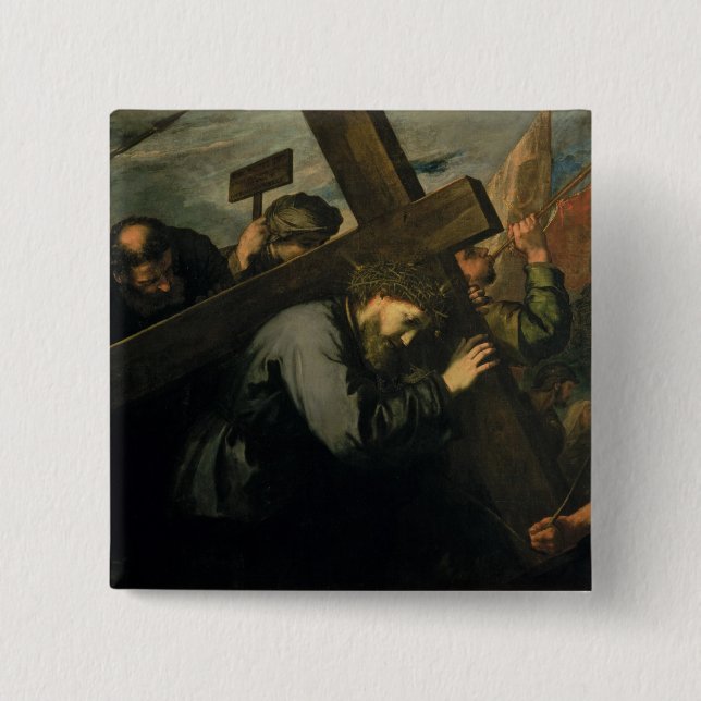 Christ Carrying the Cross, 1635 Pinback Button (Front)