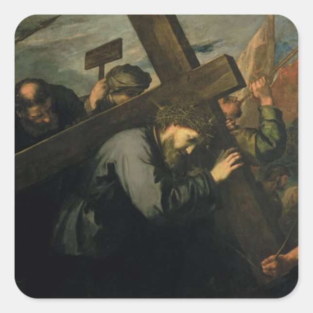Christ Carrying the Cross, 1635 Square Sticker (Front)