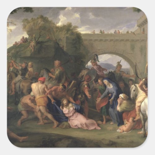 Christ Carrying the Cross 1688 Square Sticker
