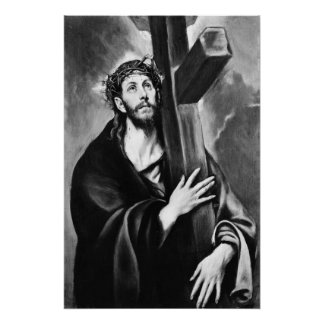 Christ Carrying the Cross (Black & White) Poster