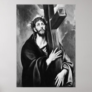 Christ Carrying the Cross (Black & White) Poster