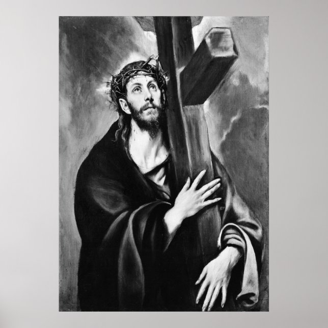 Christ Carrying the Cross (Black & White) Poster (Front)
