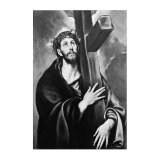 Christ Carrying the Cross (Black & White) Poster Acrylic Print