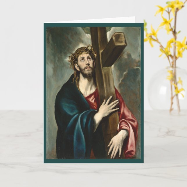 Christ Carrying the Cross, El Greco  Card (Yellow Flower)
