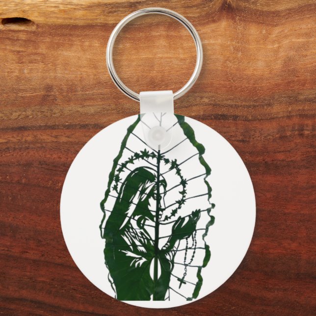 Christ Carved on a Leaf  Keychain (Back)