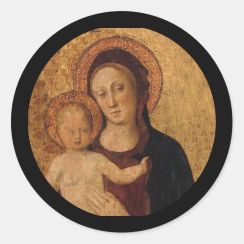 Christ Child in  Arch with Mother Classic Round Sticker