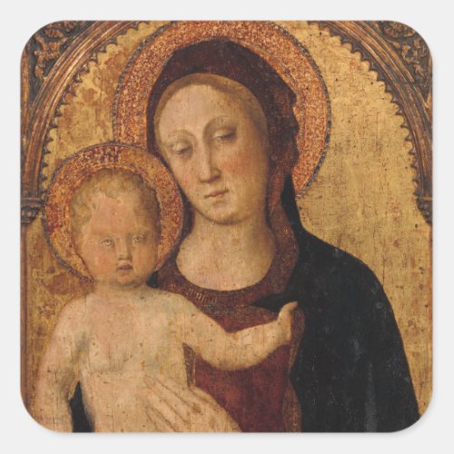 Christ Child in  Arch with Mother Square Sticker